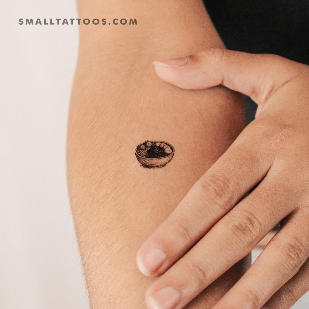 Tatuaje Temporal Açaí Na Tigela (Conjunto de 3)