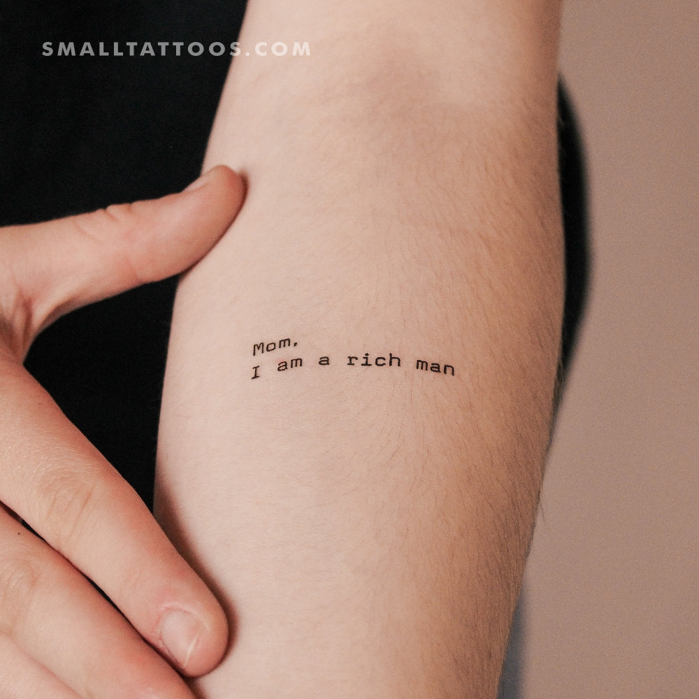 Mom, I Am A Rich Man Temporary Tattoo (Set of 3)
