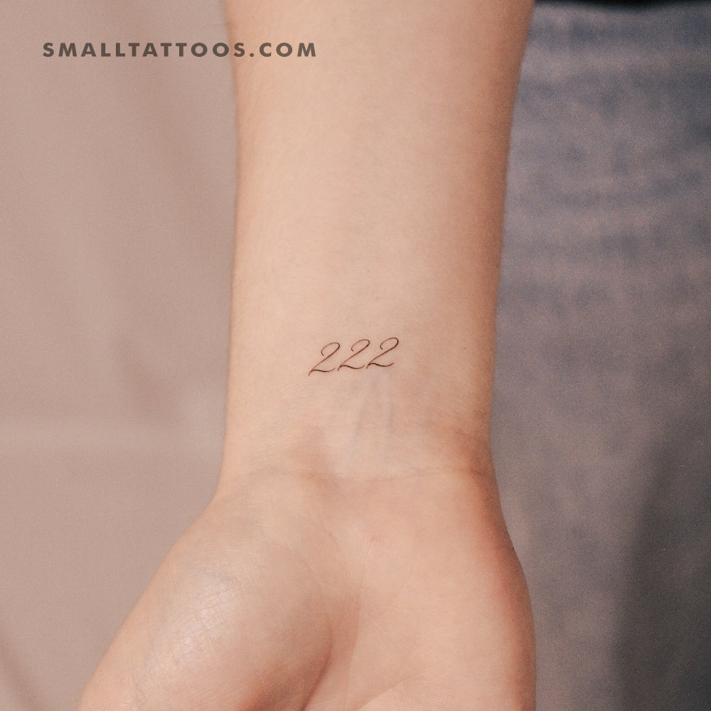 222 Temporary Tattoo By M3.Ink (Set of 3)