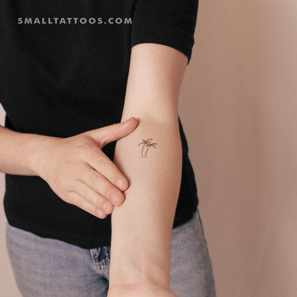 Palm Tree Couple Temporary Tattoo By M3.Ink (Set of 3)