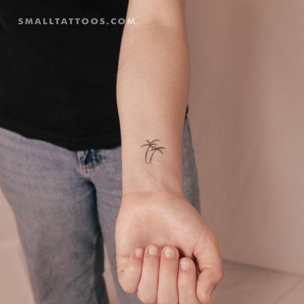 Palm Tree Couple Temporary Tattoo By M3.Ink (Set of 3)