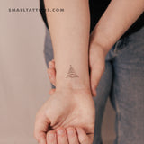 Fine Line Christmas Tree Temporary Tattoo (Set of 3)