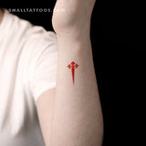 Cross Of Santiago Temporary Tattoo - Set of 3