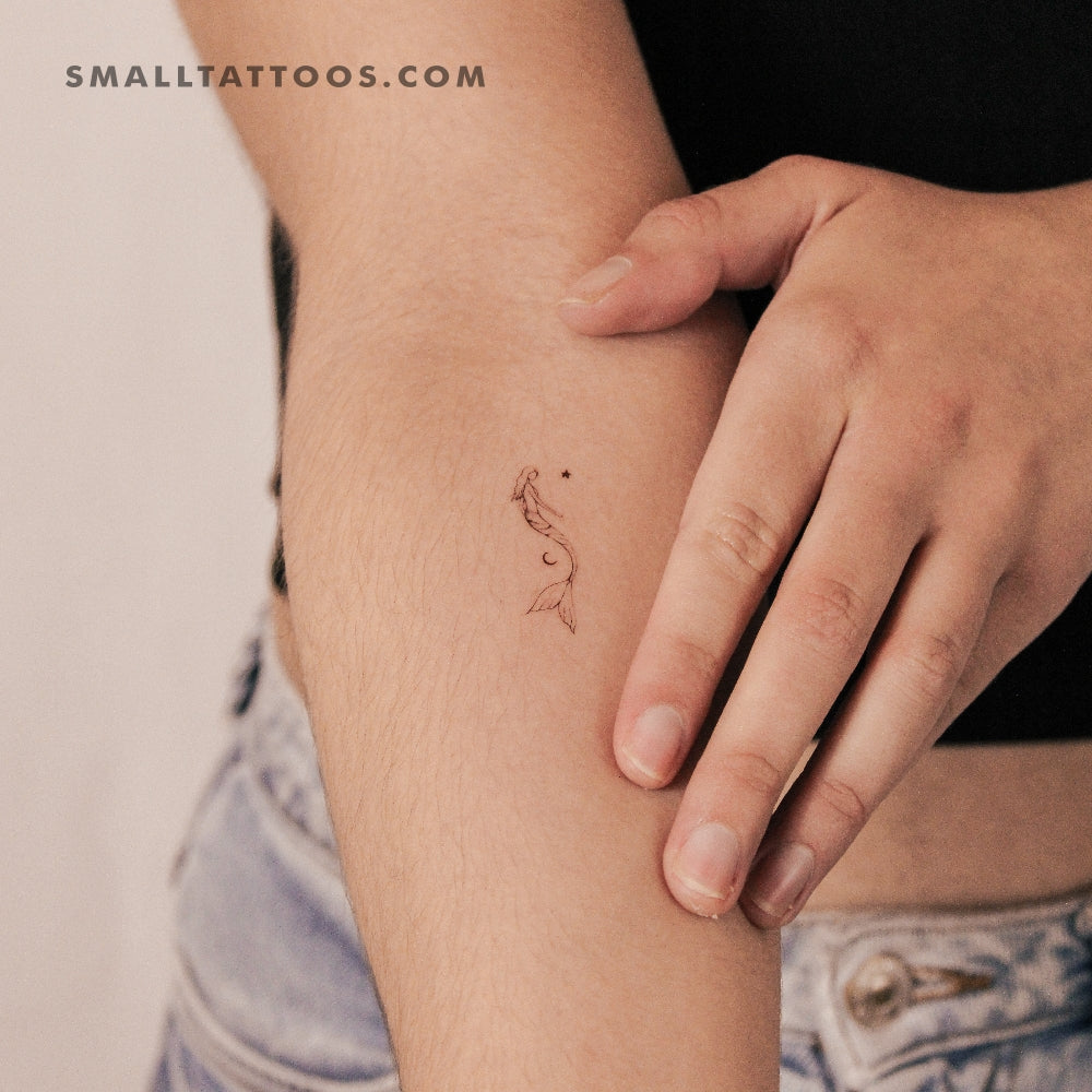 Star Moon Mermaid By Stefano Mazza Temporary Tattoo (Set of 3)
