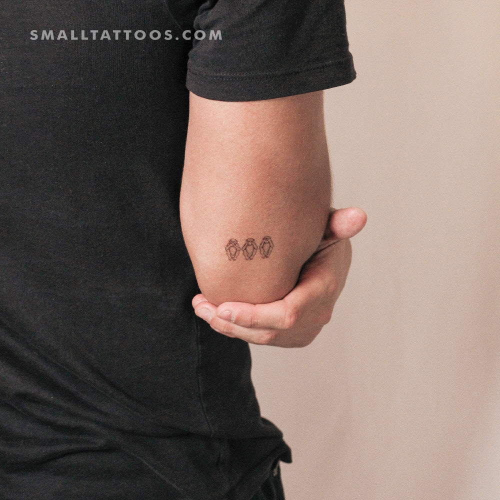 Three Wise Monkeys Temporary Tattoo (Set of 3)