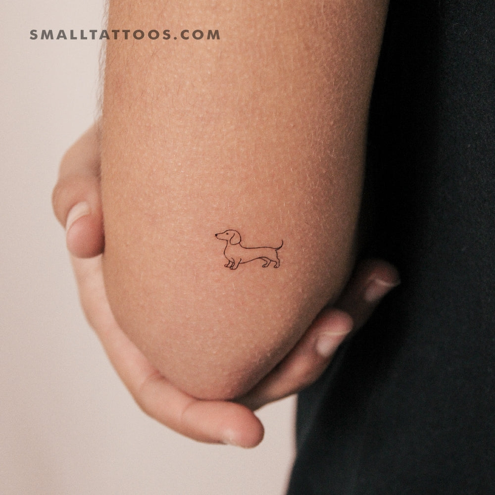 Tatuaje temporal de perro salchicha (juego de 3)