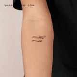 Swimmer And Mermaid Shadow Temporary Tattoo (Set of 3)