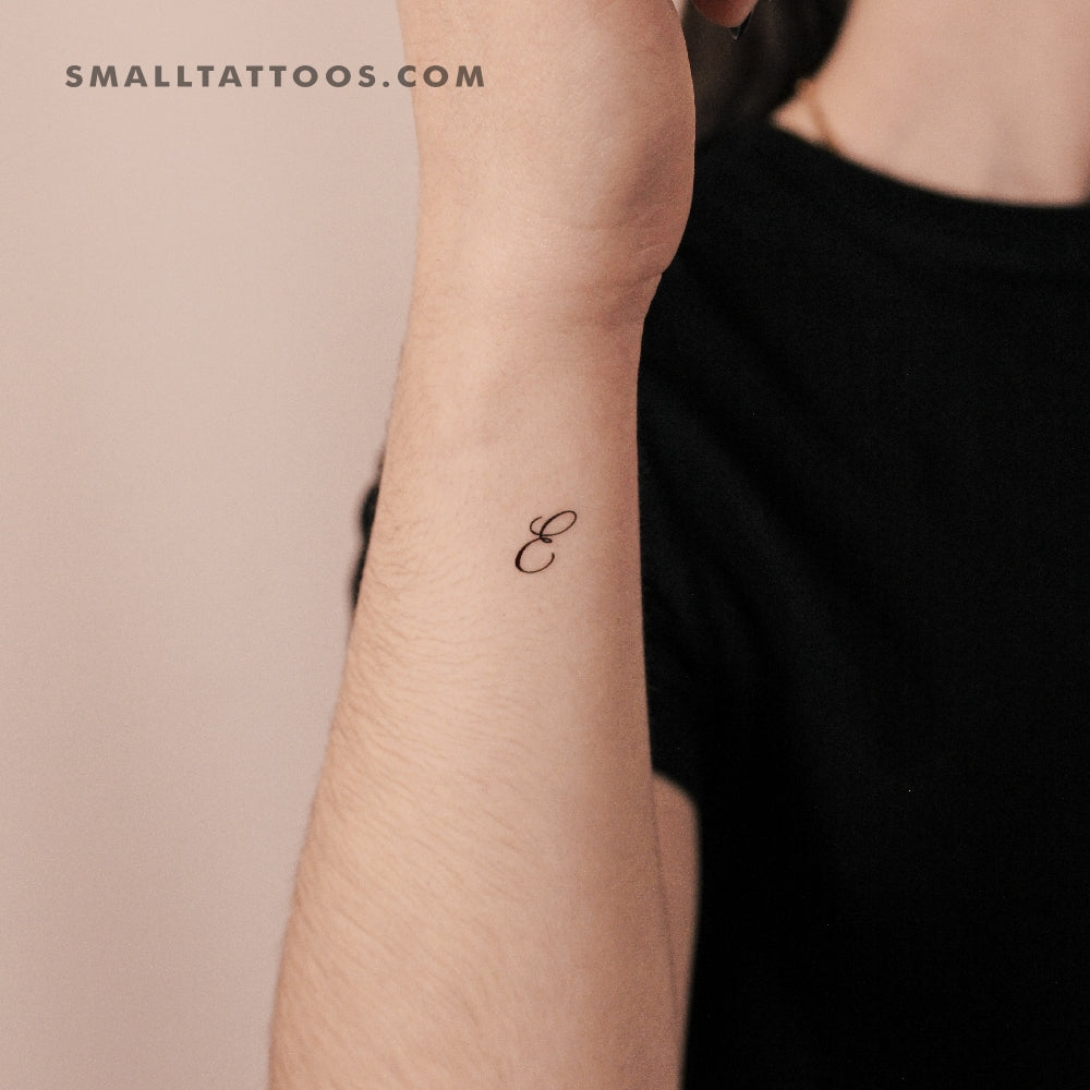 Tatuaje temporal de la letra E (juego de 3)