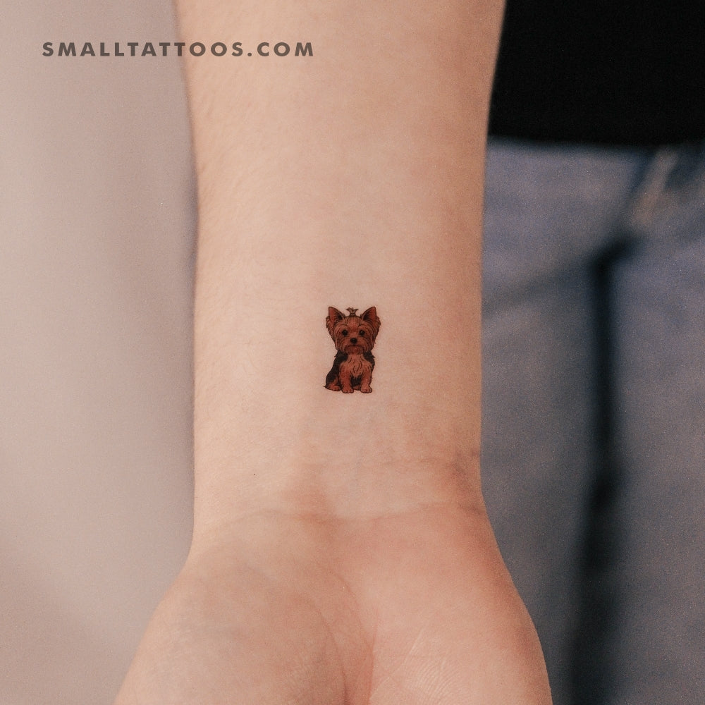 Tatuaje temporal pequeño de Yorkshire Terrier (juego de 3)