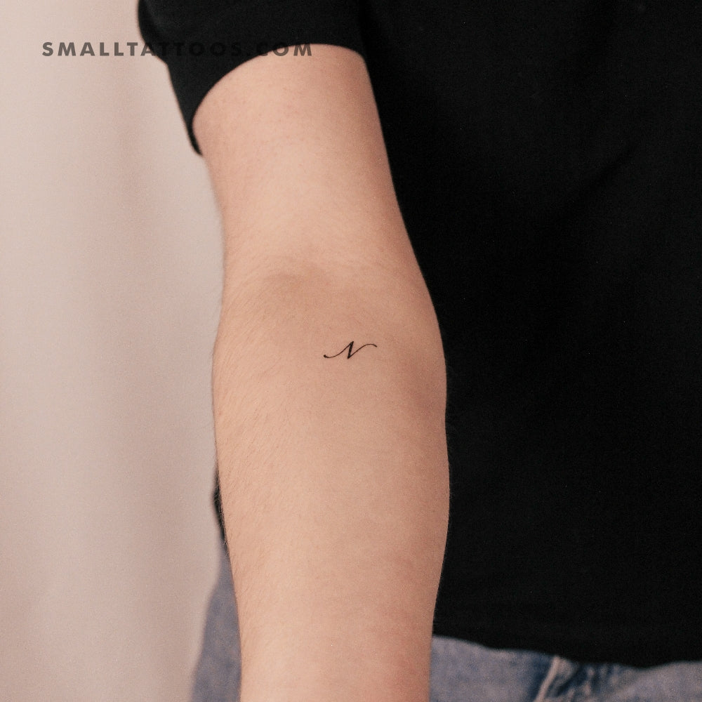 Letter N Script Temporary Tattoo (Set of 3)