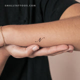 Tatuaje temporal de la letra N (juego de 3)