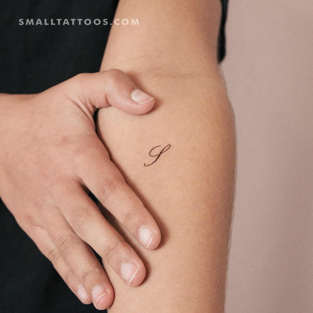 Letter S Script Temporary Tattoo (Set of 3)