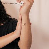 Letter Z Script Temporary Tattoo (Set of 3)