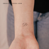 Letter D Script Temporary Tattoo (Set of 3)