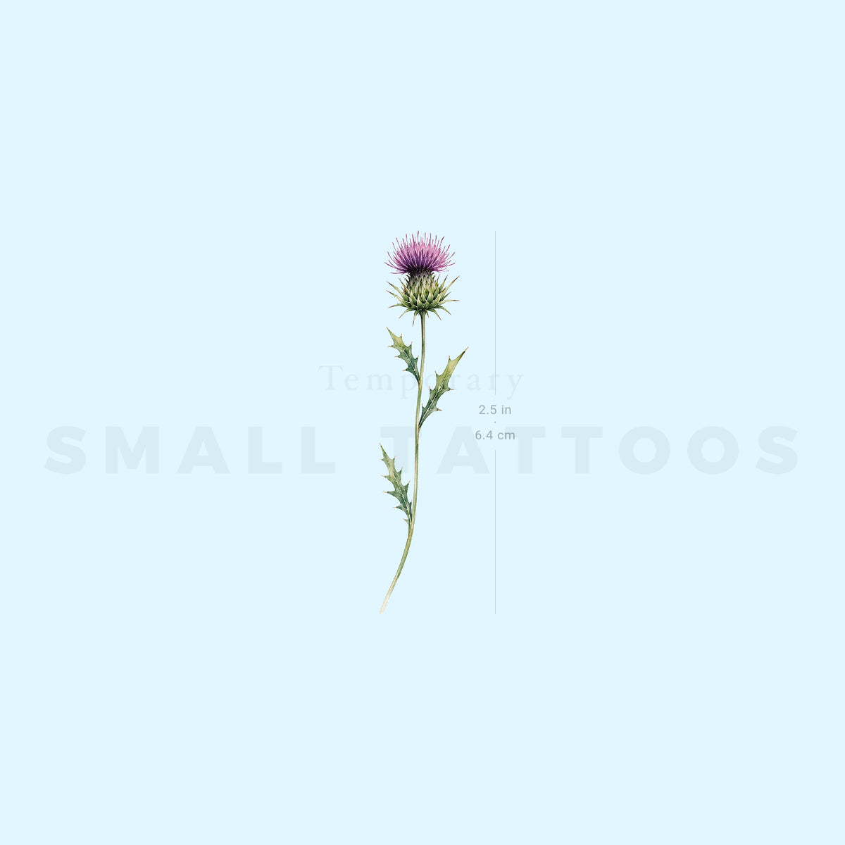 Watercolor Thistle Temporary Tattoo (Set of 3)