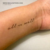 All Is Well Temporary Tattoo (Set of 3)
