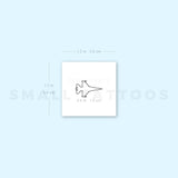 Jet Fighter Outline Temporary Tattoo (Set of 3)