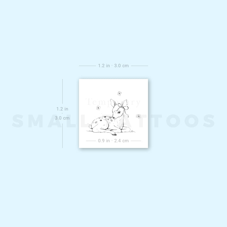 Little Fawn By Stefano Mazza Temporary Tattoo (Set of 3)