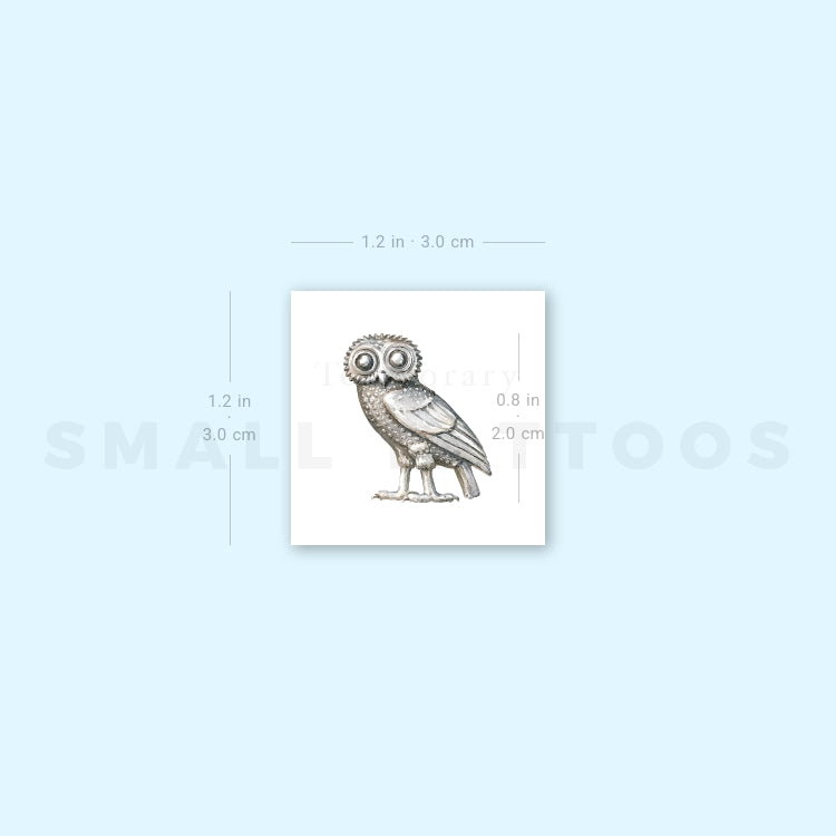 Owl Of Athena Temporary Tattoo (Set of 3)