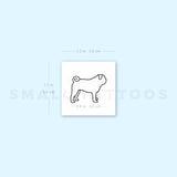 Pug Temporary Tattoo (Set of 3)