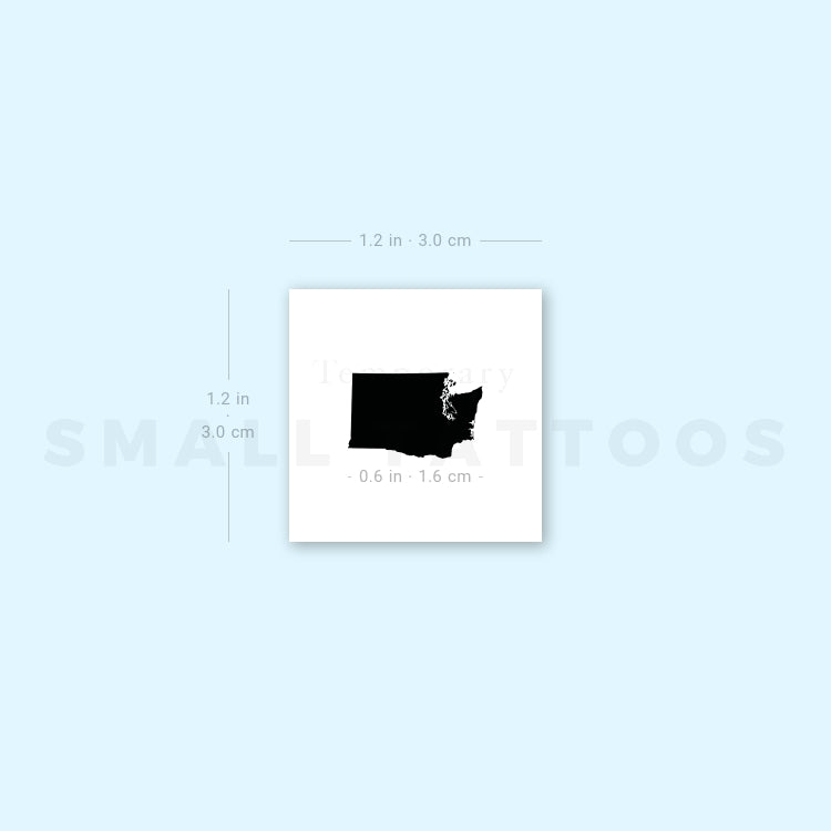 Tatuaje temporal del mapa de Washington (juego de 3)
