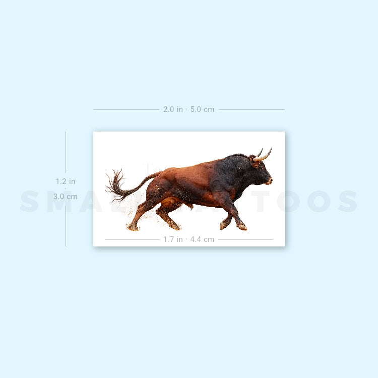 Spanish Fighting Bull Temporary Tattoo (Set of 3)
