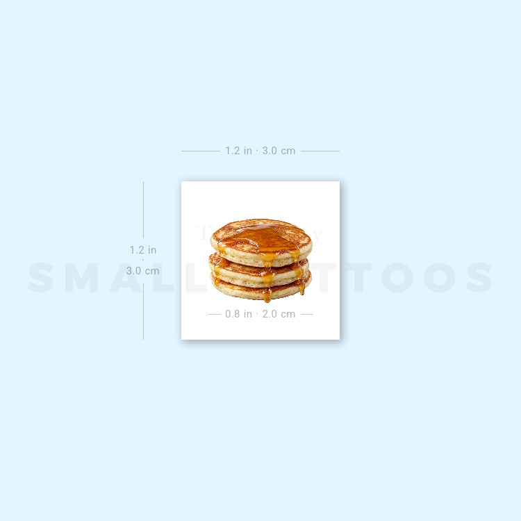 Pancakes With Honey Temporary Tattoo (Set of 3)