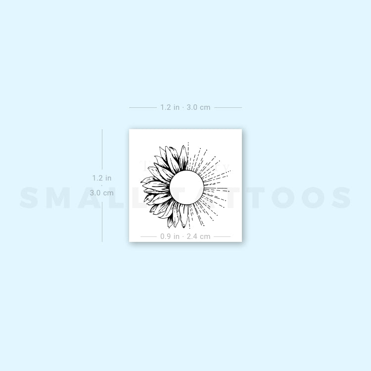 Tatuaje temporal de girasol y sol (juego de 3)