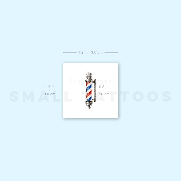 Barber Pole Temporary Tattoo (Set of 3)
