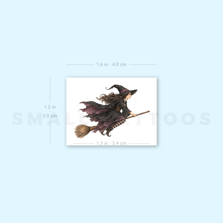 Watercolor Witch Temporary Tattoo (Set of 3)