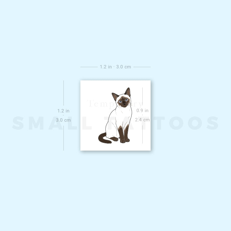 Small Siamese Cat Temporary Tattoo (Set of 3)