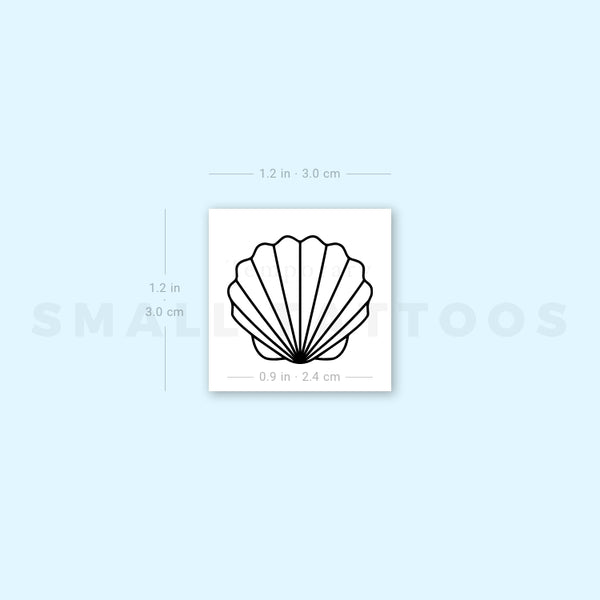 Scallop Shell Temporary Tattoo (Set of 3)