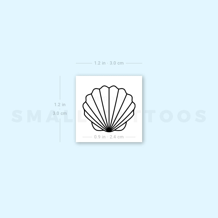 Scallop Shell Temporary Tattoo (Set of 3)