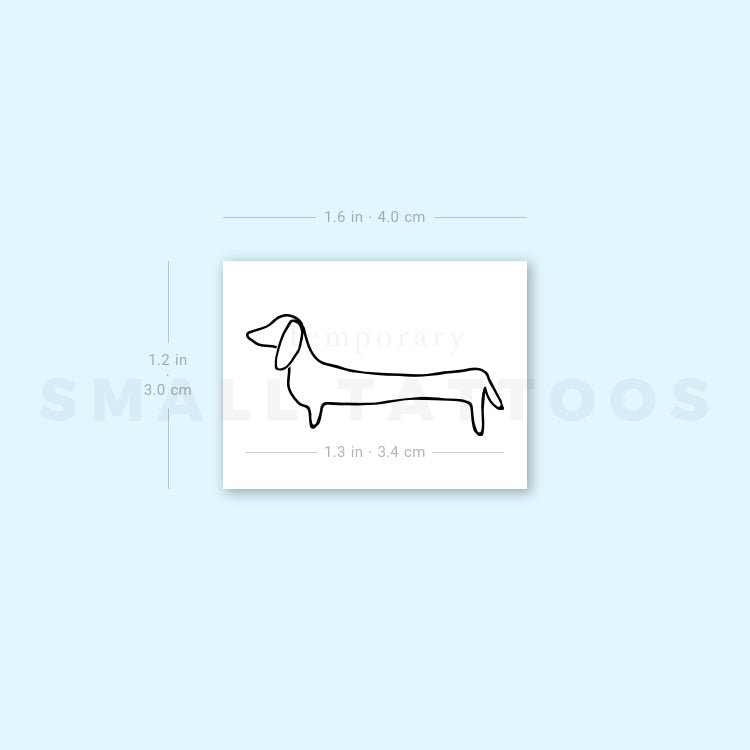 Tatuaje temporal de perro salchicha (juego de 3)
