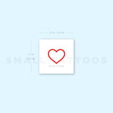 Red Heart Outline Temporary Tattoo (Set of 3)