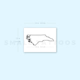 North Carolina Map Outline Temporary Tattoo (Set of 3)