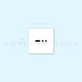 Morse Code U Temporary Tattoo (Set of 3)