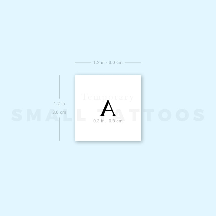 Uppercase Alpha Temporary Tattoo (Set of 3)