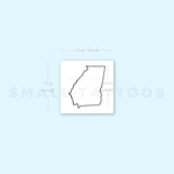 Georgia Map Outline Temporary Tattoo (Set of 3)