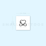 Dog Paw Print Infinity Heart Temporary Tattoo (Set of 3)