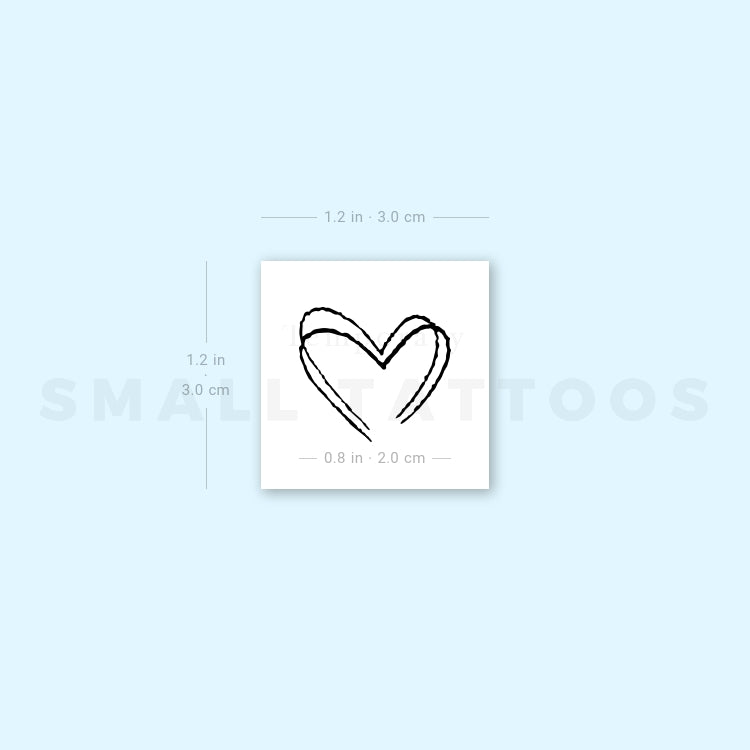 Double Heart Temporary Tattoo (Set of 3)