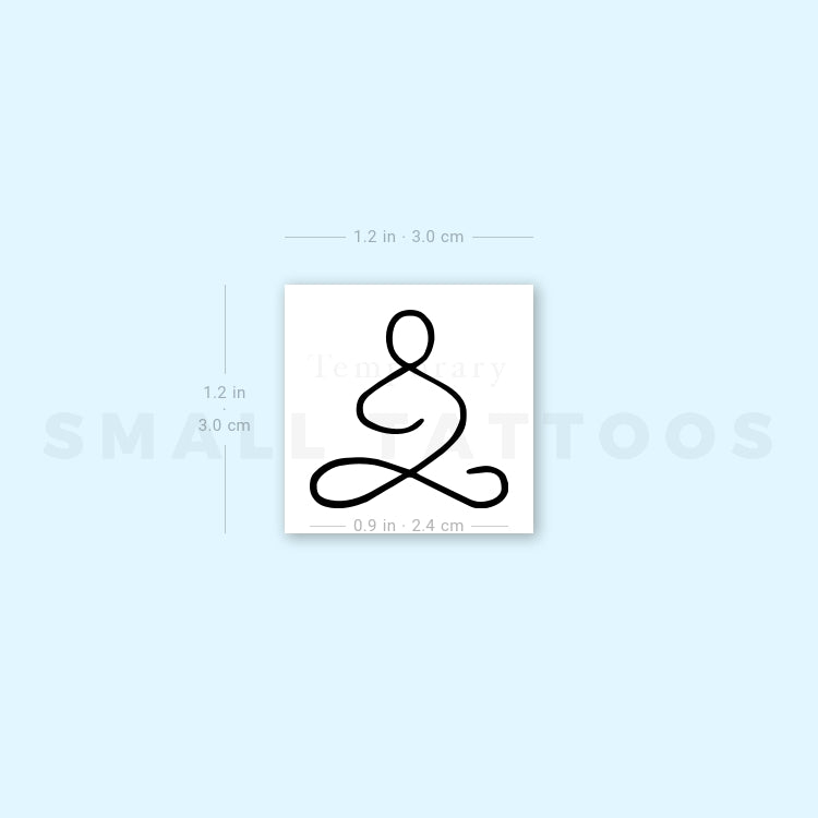Minimalist Meditator Temporary Tattoo (Set of 3)