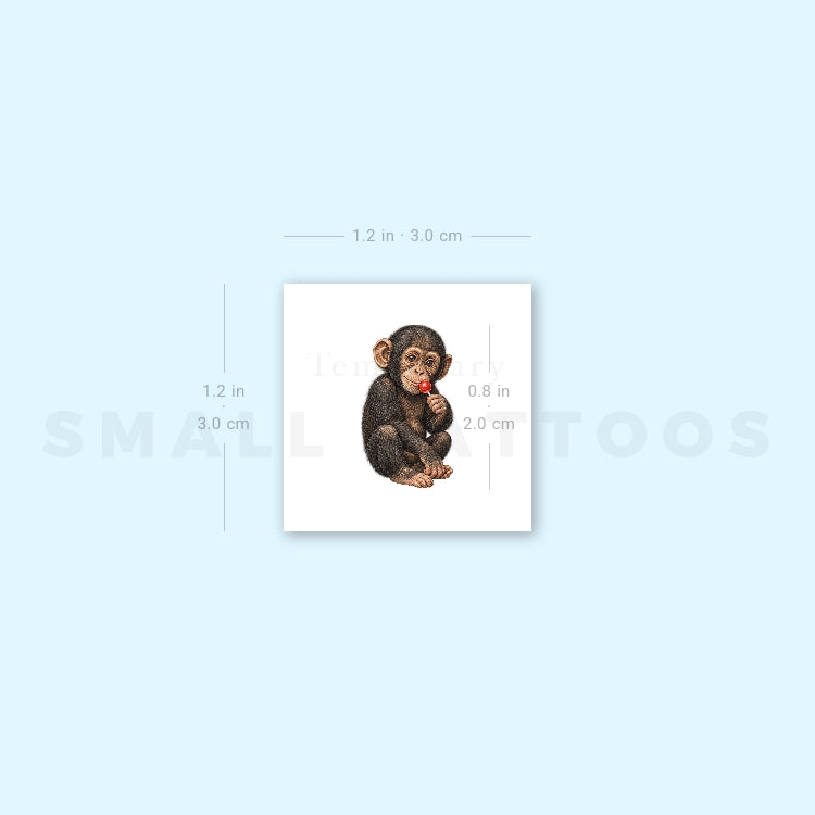 Baby Monkey Temporary Tattoo (Set of 3)