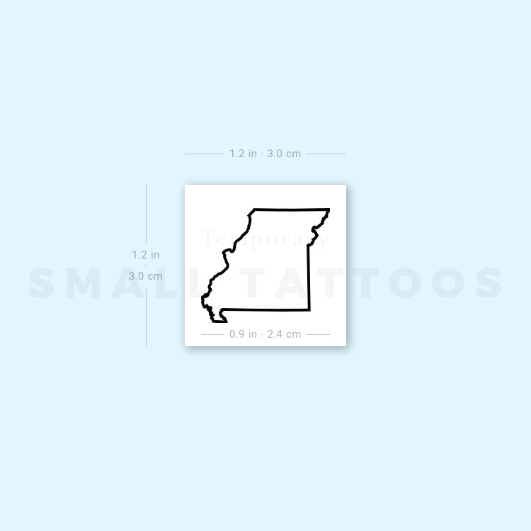 Missouri Map Outline Temporary Tattoo (Set of 3)