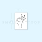 OK Gesture Temporary Tattoo (Set of 3)