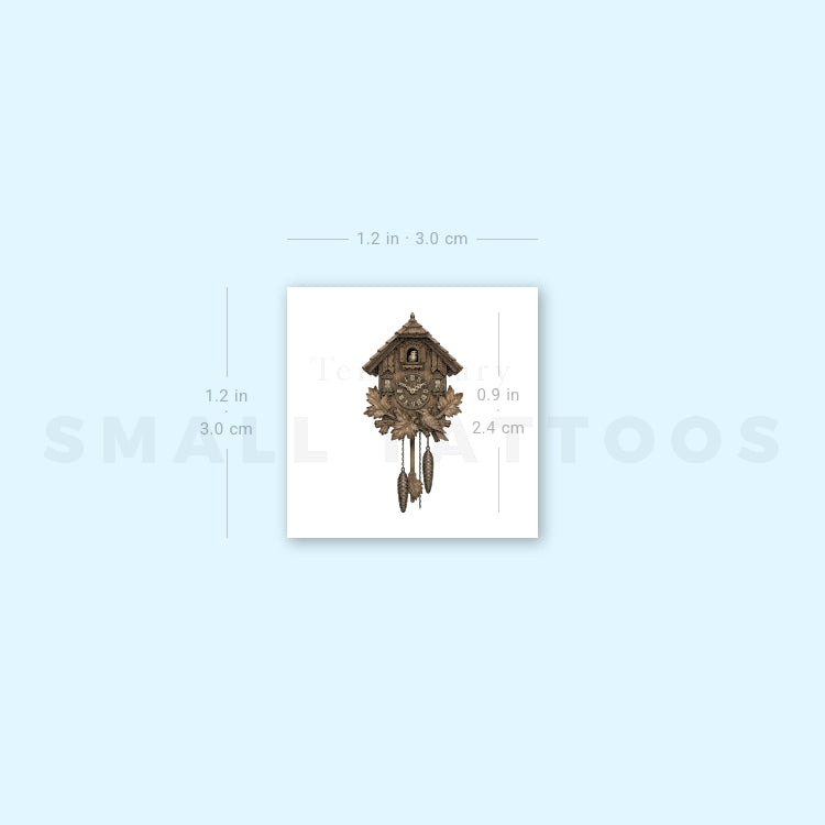 Cuckoo Clock Temporary Tattoo (Set of 3)