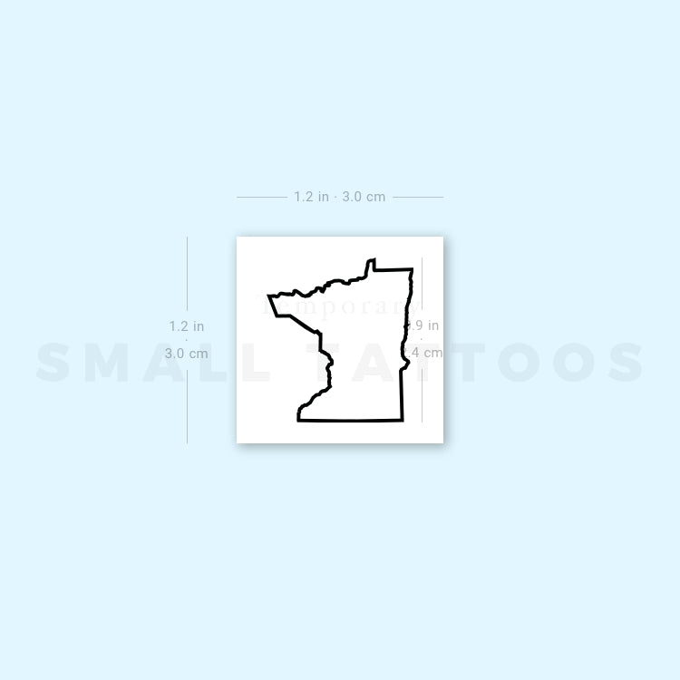 Tatuaje temporal del mapa de Minnesota (juego de 3)