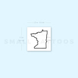 Minnesota Map Outline Temporary Tattoo (Set of 3)