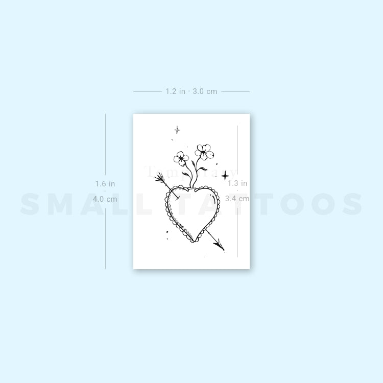 Heart And Arrow By Stefano Mazza Temporary Tattoo (Set of 3)