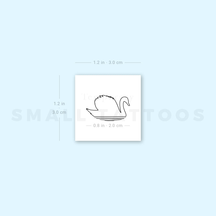 Swan Outline Temporary Tattoo (Set of 3)